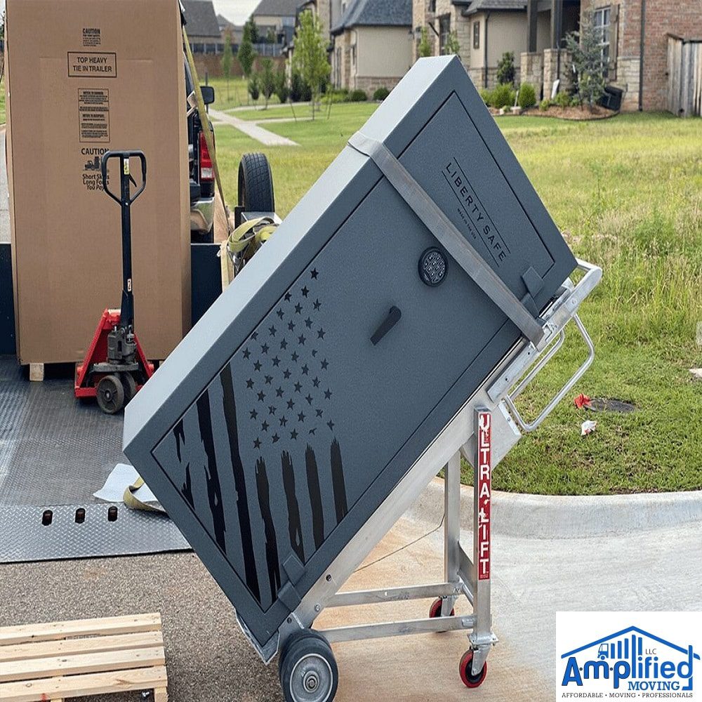 Safe loaded to a dolly.